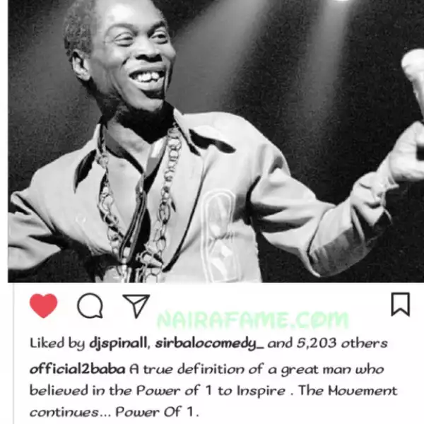 Singer Tuface Shared Fela Picture Online & Wrote This (Photo)
